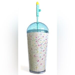 Glitter Confetti Tumbler with Straw